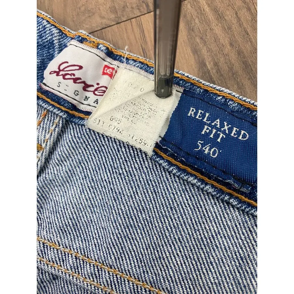 VTG 90s Men Levi's 540 Relaxed Fit Brown Tab USA cotton denim blue jeans, 36x34